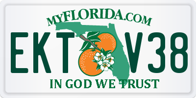 FL license plate EKTV38