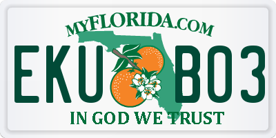 FL license plate EKUB03