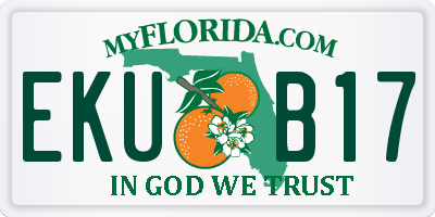 FL license plate EKUB17
