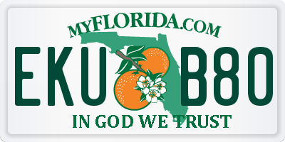 FL license plate EKUB80