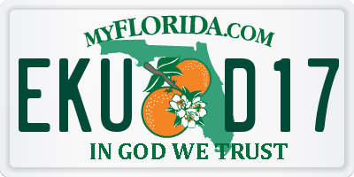 FL license plate EKUD17
