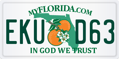 FL license plate EKUD63