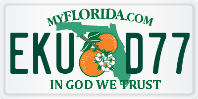 FL license plate EKUD77