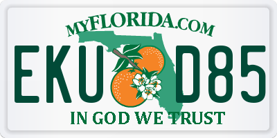 FL license plate EKUD85