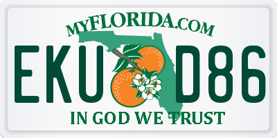 FL license plate EKUD86