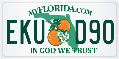 FL license plate EKUD90