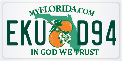 FL license plate EKUD94
