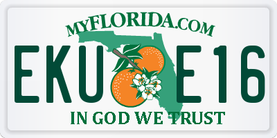 FL license plate EKUE16