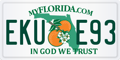 FL license plate EKUE93