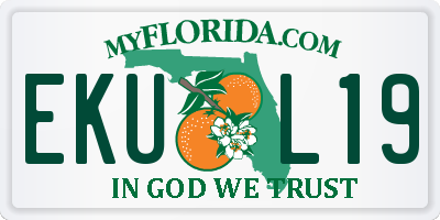 FL license plate EKUL19