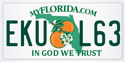 FL license plate EKUL63