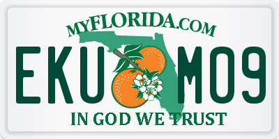 FL license plate EKUM09