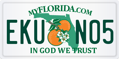 FL license plate EKUN05