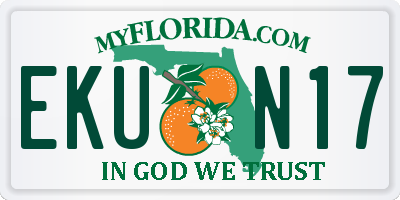 FL license plate EKUN17