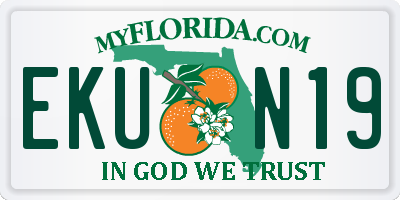 FL license plate EKUN19