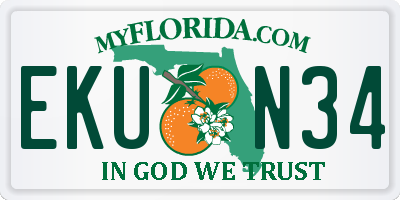 FL license plate EKUN34