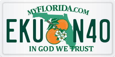 FL license plate EKUN40