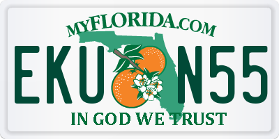 FL license plate EKUN55