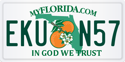 FL license plate EKUN57
