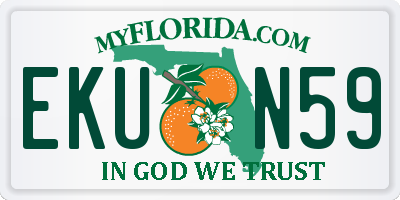 FL license plate EKUN59