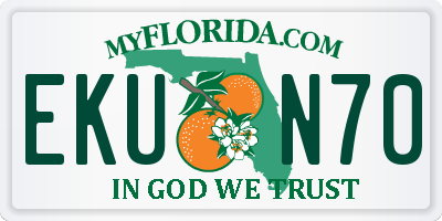 FL license plate EKUN70