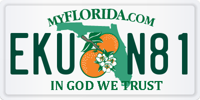 FL license plate EKUN81