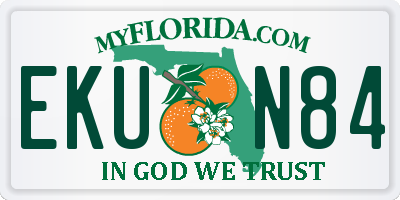 FL license plate EKUN84