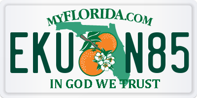 FL license plate EKUN85
