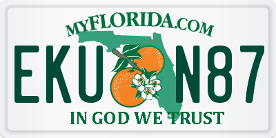 FL license plate EKUN87