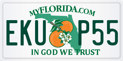 FL license plate EKUP55