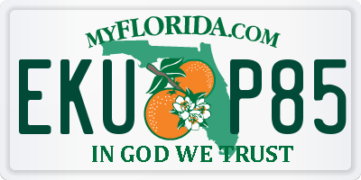 FL license plate EKUP85