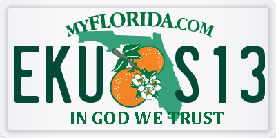 FL license plate EKUS13