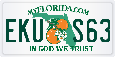 FL license plate EKUS63