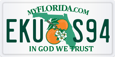 FL license plate EKUS94