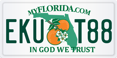 FL license plate EKUT88