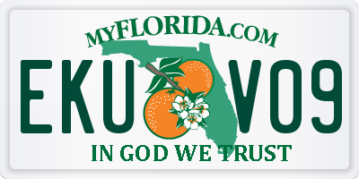 FL license plate EKUV09
