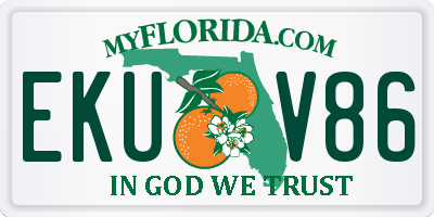 FL license plate EKUV86