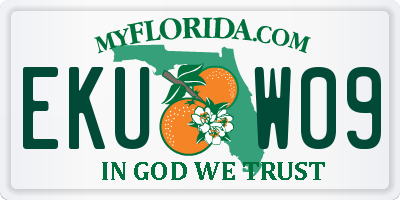 FL license plate EKUW09