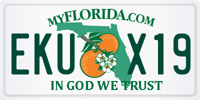 FL license plate EKUX19