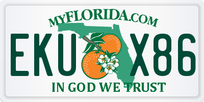 FL license plate EKUX86