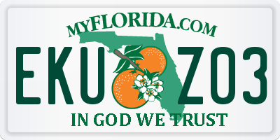 FL license plate EKUZ03