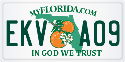 FL license plate EKVA09