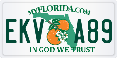 FL license plate EKVA89
