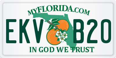 FL license plate EKVB20