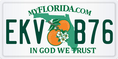 FL license plate EKVB76