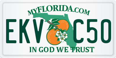 FL license plate EKVC50