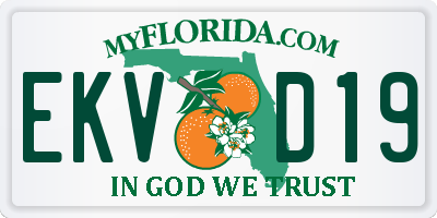 FL license plate EKVD19