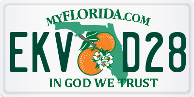 FL license plate EKVD28