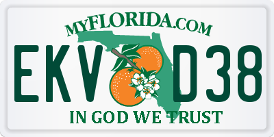 FL license plate EKVD38