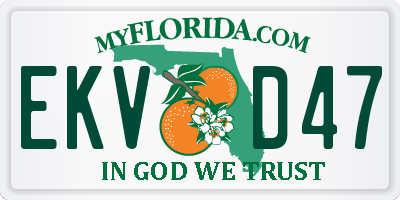 FL license plate EKVD47